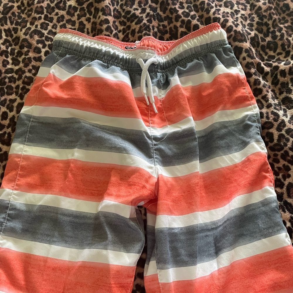 Swim suit orange grey and white boys size 16
